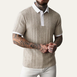 The Glenfall Ridge Men’s Ribbed Knit Casual Polo Shirt