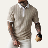 The Glenfall Ridge Men’s Ribbed Knit Casual Polo Shirt