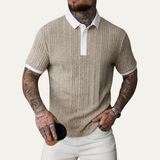 The Glenfall Ridge Men’s Ribbed Knit Casual Polo Shirt