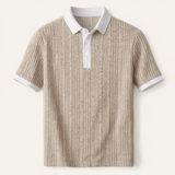 The Glenfall Ridge Men’s Ribbed Knit Casual Polo Shirt