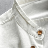 The Fairhill Men’s Japanese Style Linen Cotton Stand Collar Shirt