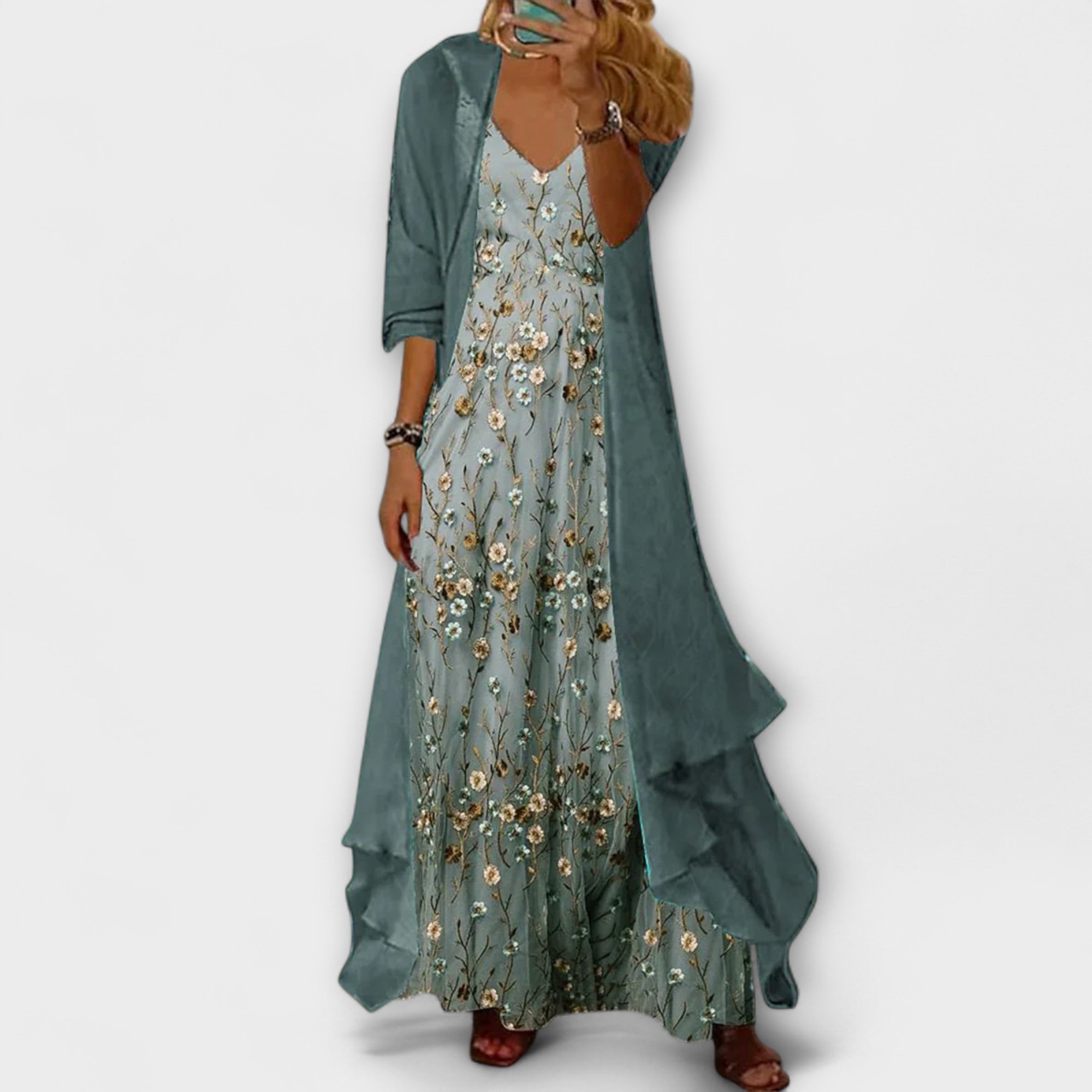 Caroline | Elegant Two-Piece Maxi Dress Set