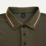 The Meadowcrest Ridge Men’s Polo Shirt with Contrast Trim – Army Green