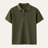 The Meadowcrest Ridge Men’s Polo Shirt with Contrast Trim – Army Green