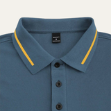 The Meadowcrest Ridge Men’s Polo Shirt with Contrast Trim – Blue