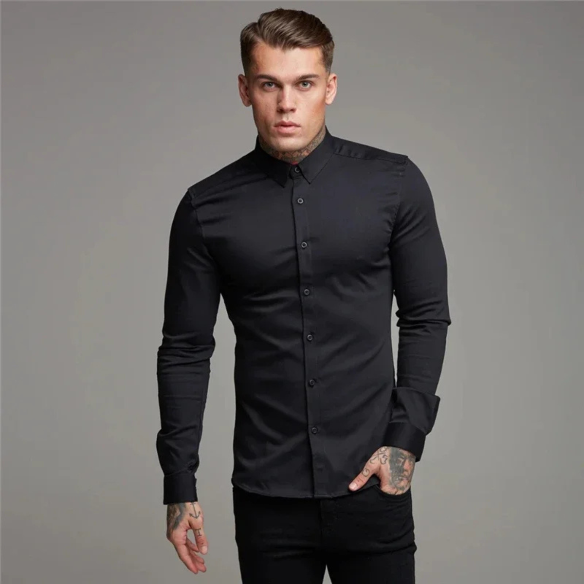 The Biarritz Men’s Smart Casual Button Up Slim Fit Dress Shirt