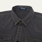 The Glenwood Court Men’s Vintage Dark Grey Denim Shirt