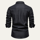 The Crestfall Ridge Men’s Slim Fit Denim Shirt with Double Pockets