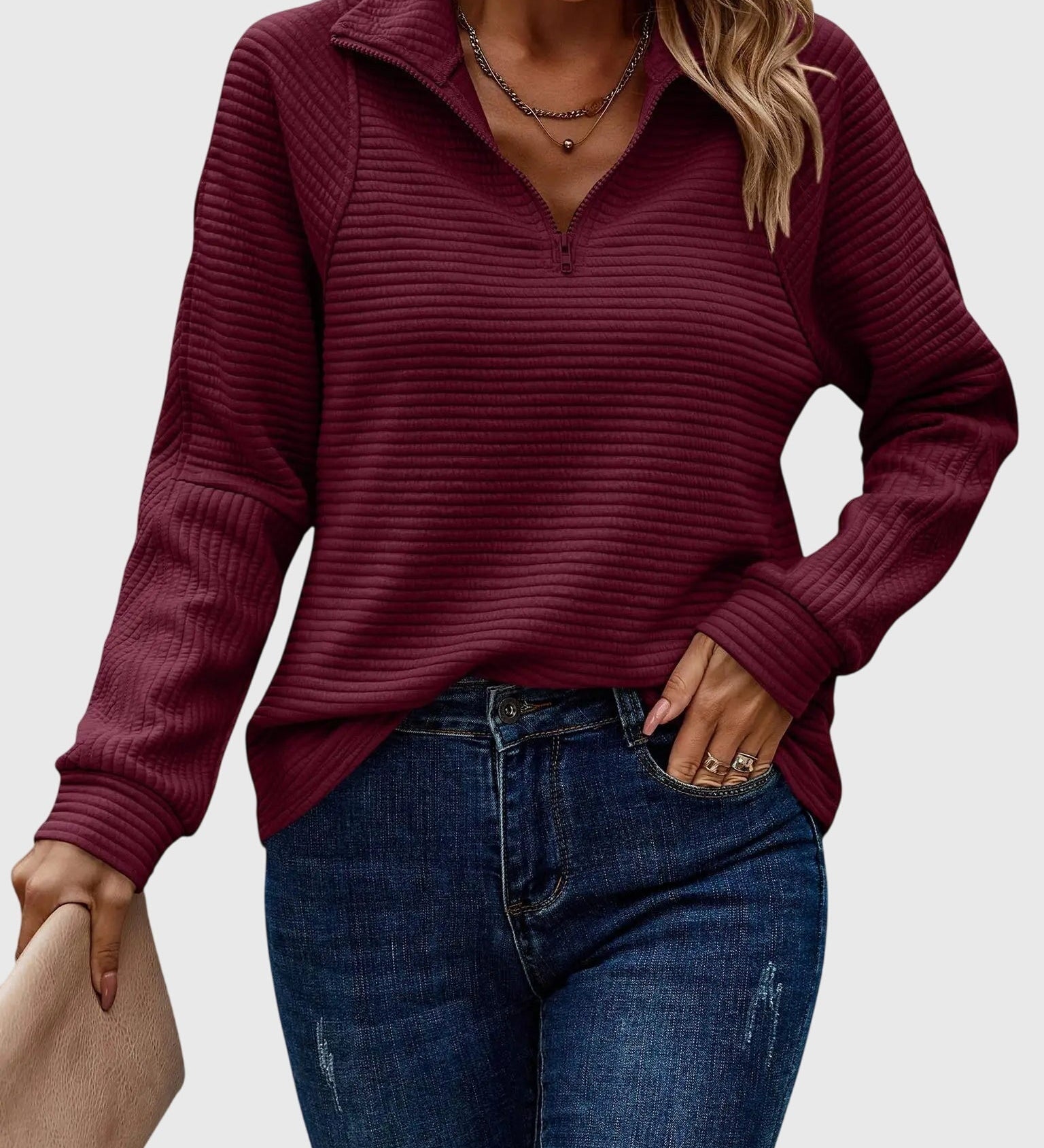 Christine | Stylish Half-Zip Sweater