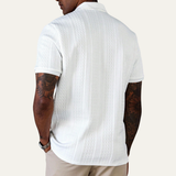 The Stonebrook Ridge Men’s Classic Textured Polo Shirt – White