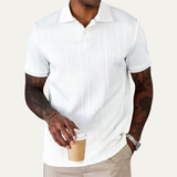 The Stonebrook Ridge Men’s Classic Textured Polo Shirt – White