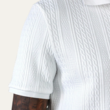 The Stonebrook Ridge Men’s Classic Textured Polo Shirt – White