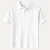 The Stonebrook Ridge Men’s Classic Textured Polo Shirt – White