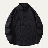 The Meadowwood Ridge Men’s Textured Stripe Button Down Retro Shirt