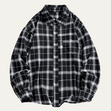 The Glenhurst Men’s Loose Fit Casual Retro Plaid Shirt