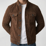 Arthur - Classic Suede Jacket with Button Details