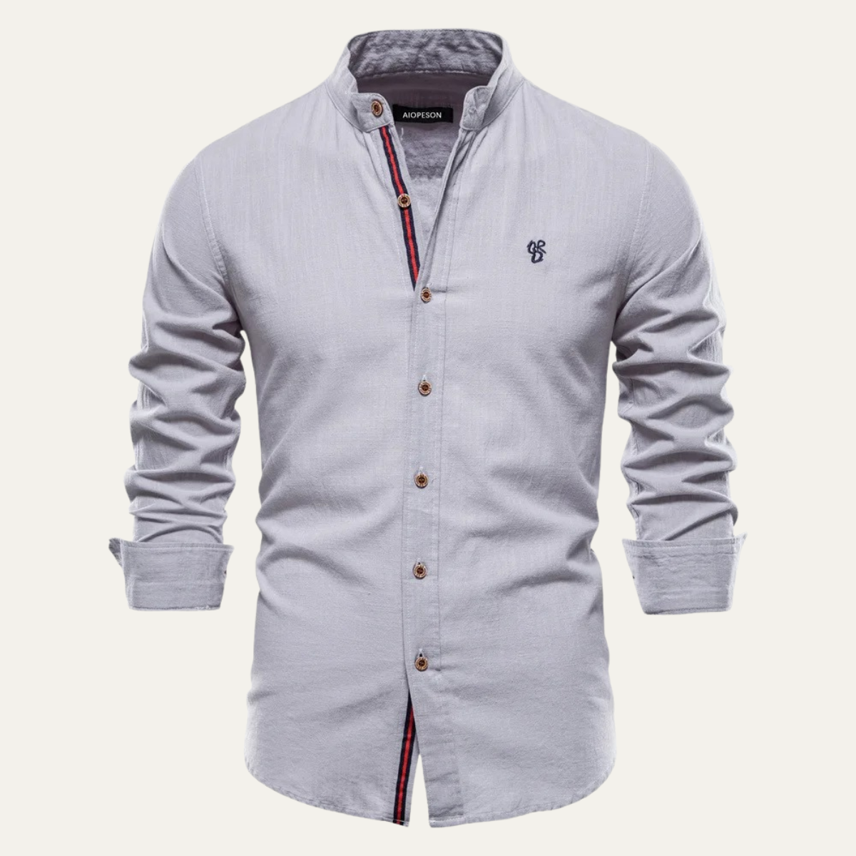 The Oakrun Men’s Slim Fit Stand Collar Business Shirt