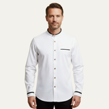 The Silverhaven Ridge Men’s Standing Collar Business Button-Up Shirt