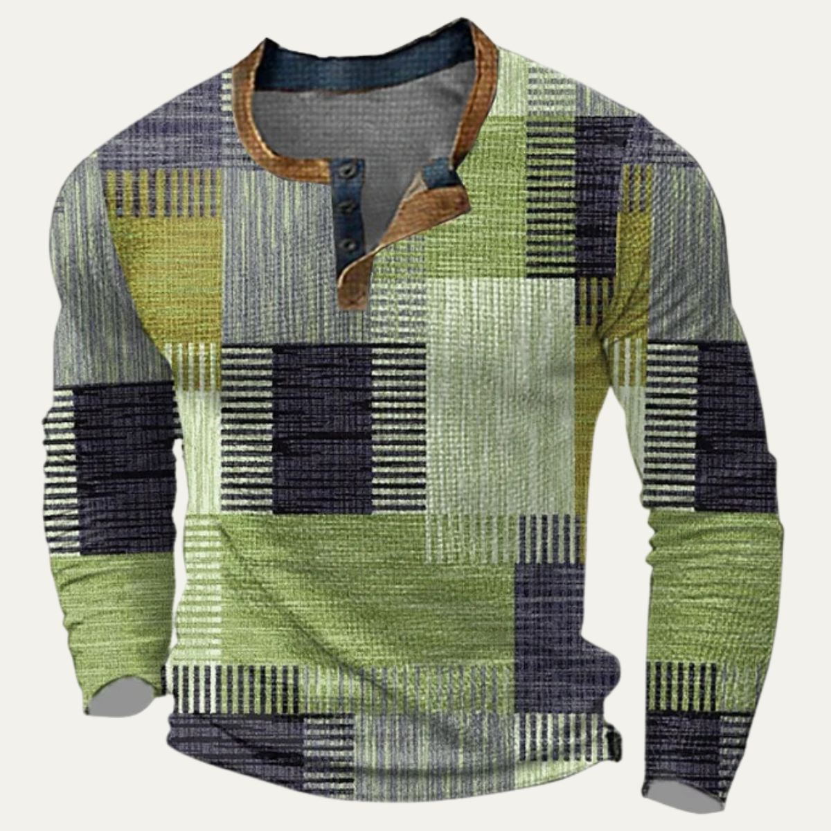 The Bluefield Men’s Textured Patchwork Design Polo Shirt
