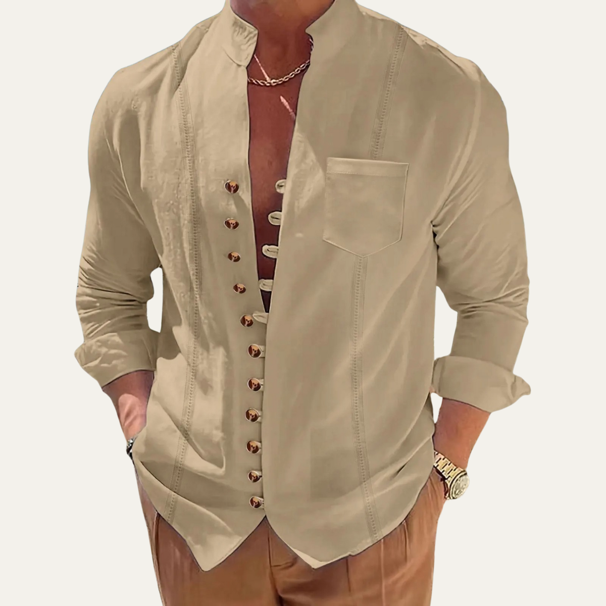 The Riverview Men’s Retro Multi Button Casual Summer Shirt