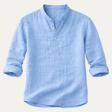 The Ridgebrook Park Men's Breathable Linen Summer Casual Button-Up Shirt