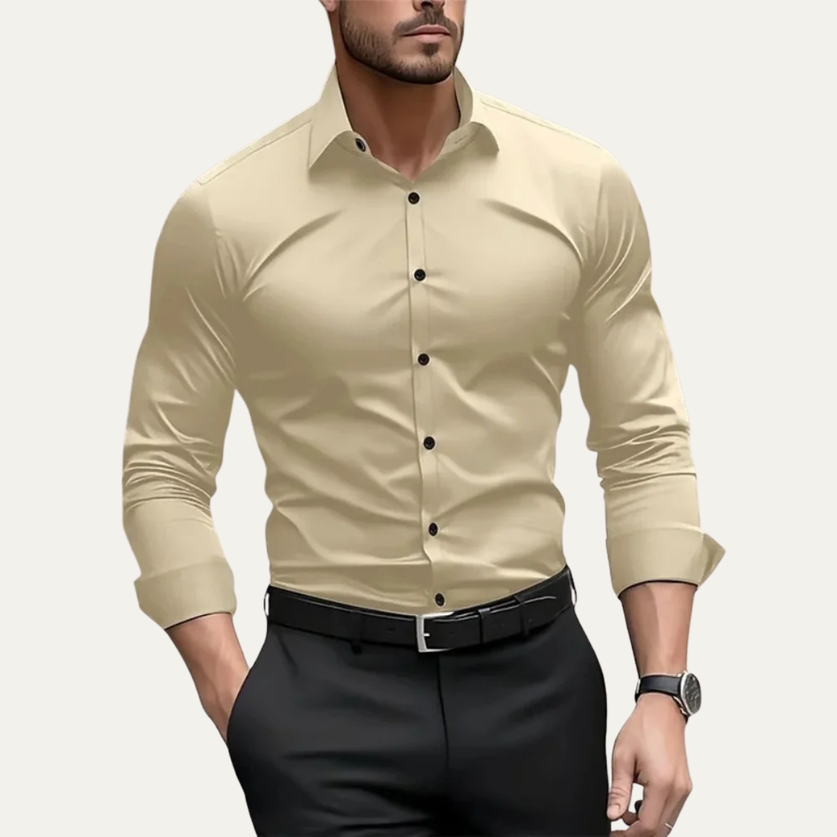 The Pantelleria Men's Elegant Solid Colour Business Shirt