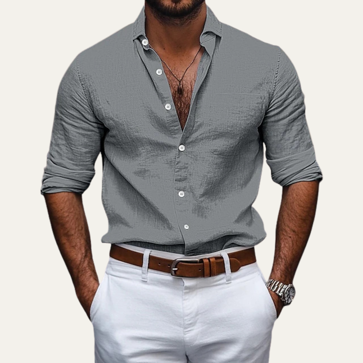 The Silverfield Ridge Men’s Casual Summer Street Style Shirt