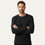 The Glenhurst Park Men’s Slim Fit Thermal Cotton Waffle Knit Henley Shirt