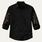 The Westbury Hill Men’s Two Tone Patchwork Western Casual Denim Shirt