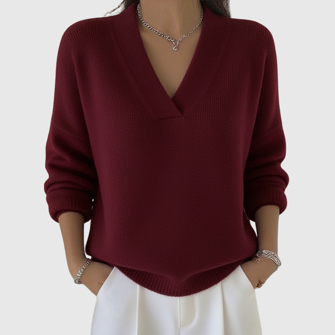 Faye | Relaxed Fit Soft V-Neck Sweater