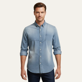 The Meadowford Men’s Slim Fit Cowboy Style Denim Shirt