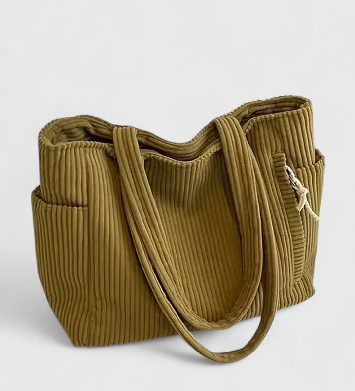 Léa | Elegant Ribbed Tote Bag with Cord Accents