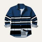 The Glenpark Men’s Modern Colour Block Striped Trendy Shirt