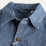 The Ridgepark Men’s Casual Vintage Striped Denim Shirt Jacket