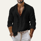 The Silverlake Men’s Cotton Linen Button-Up Beach Shirt
