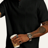The Ridgebrook Men’s Textured Button Up Casual Polo Shirt