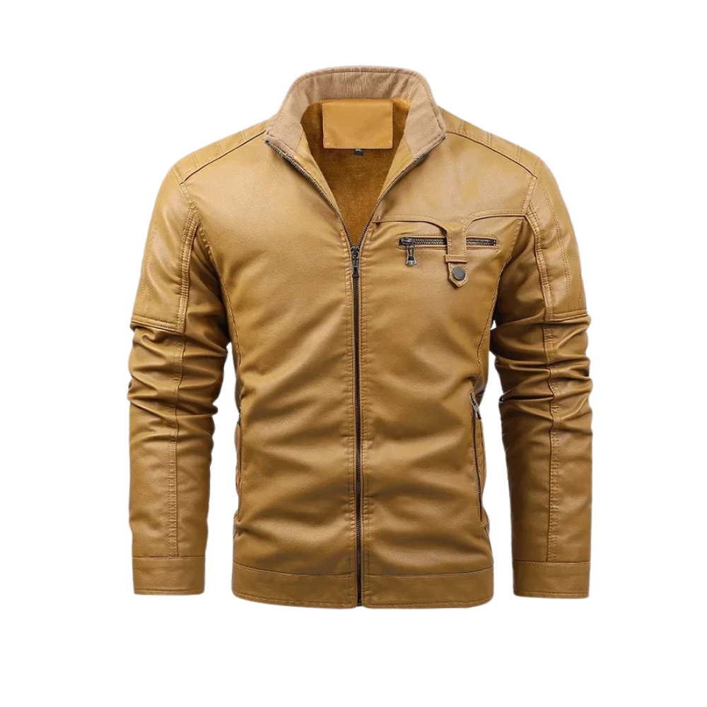 Gabriel™ | Vintage Leather Jacket with Cozy Fleece Lining