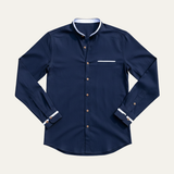 The Silverhaven Ridge Men’s Standing Collar Business Button-Up Shirt