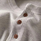 The Glenhurst Park Men’s Slim Fit Thermal Cotton Waffle Knit Henley Shirt