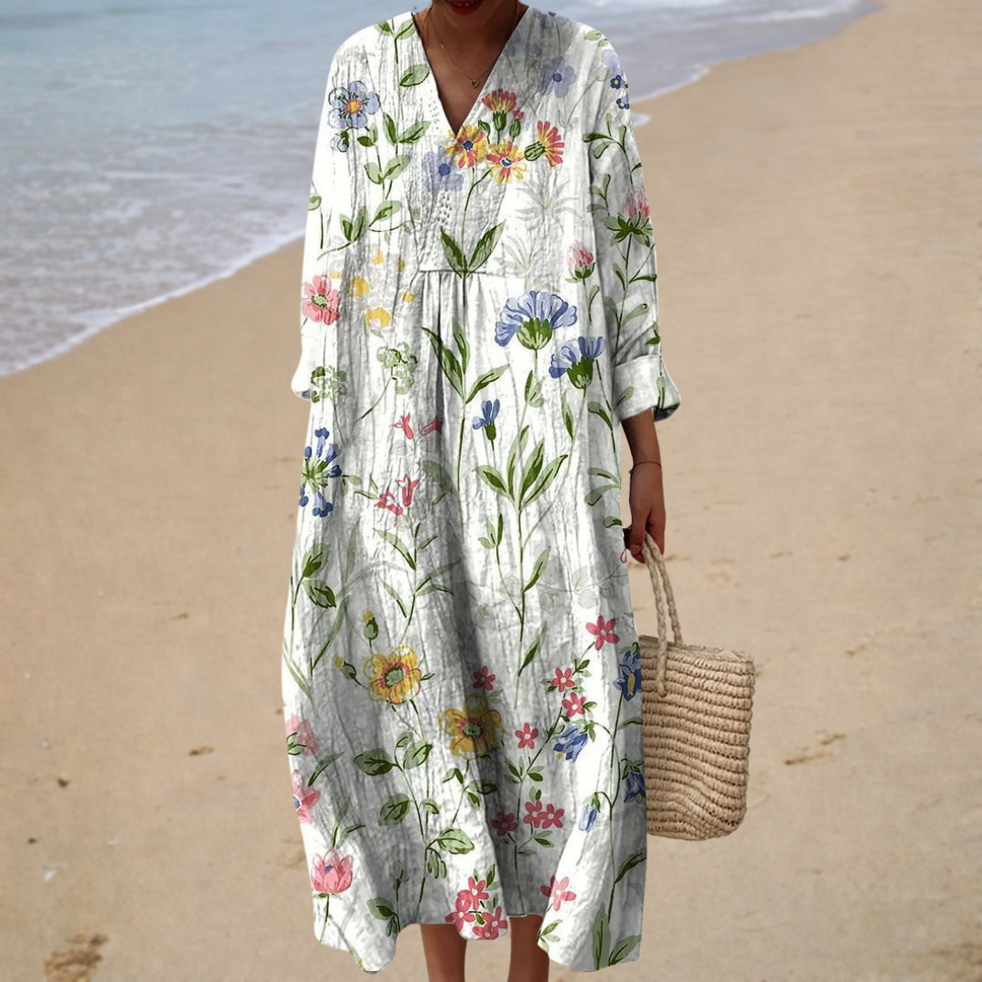Eva - Flattering Printed Summer Dress