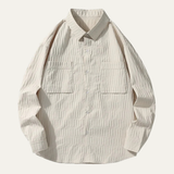 The Meadowwood Ridge Men’s Textured Stripe Button Down Retro Shirt