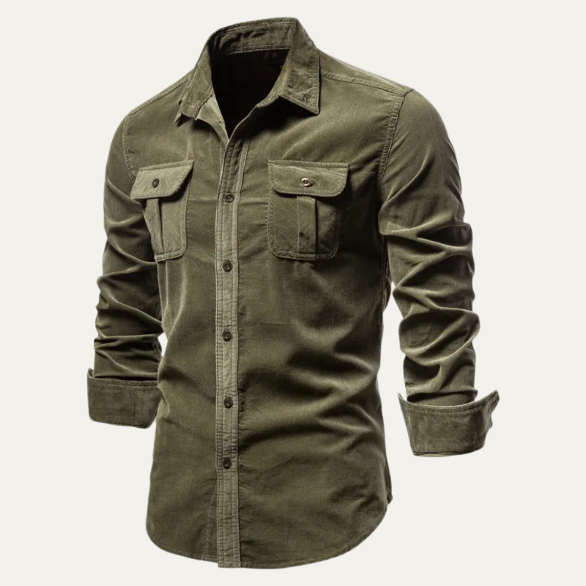 The Crestbrook Men’s Slim Fit Casual Corduroy Shirt