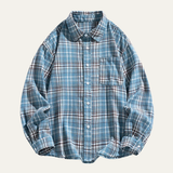 The Glenhurst Men’s Loose Fit Casual Retro Plaid Shirt