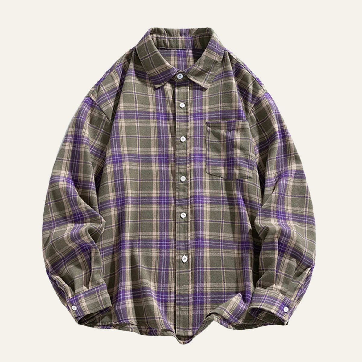 The Glenhurst Men’s Loose Fit Casual Retro Plaid Shirt