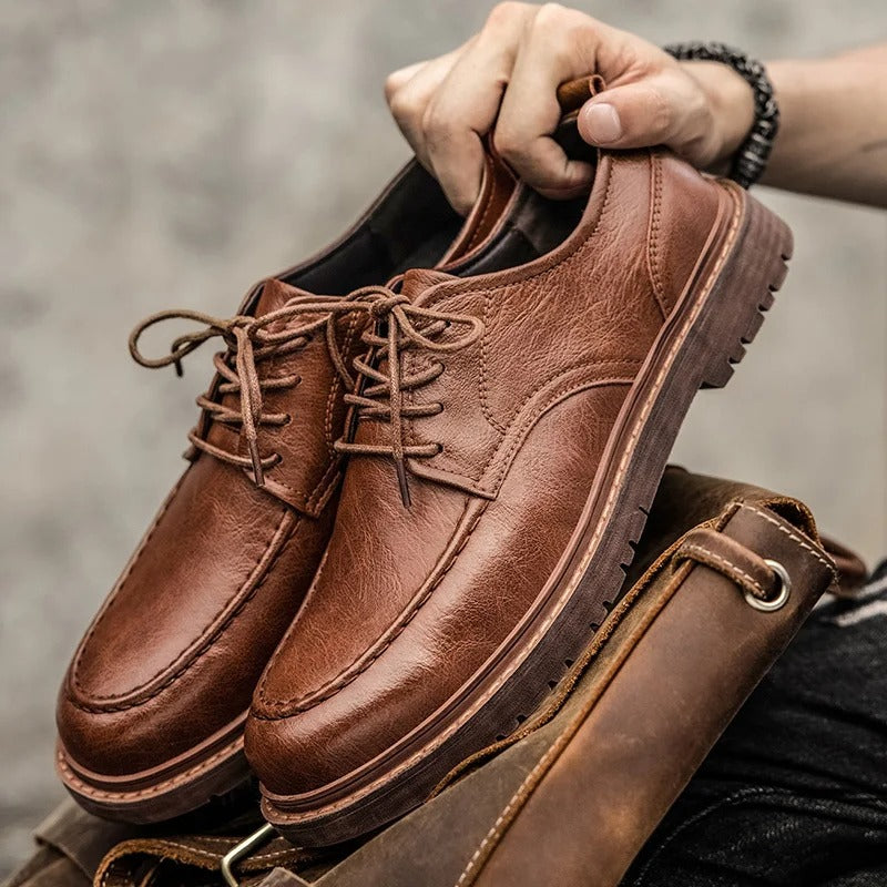Joe | Natural Leather Low-Top Shoes