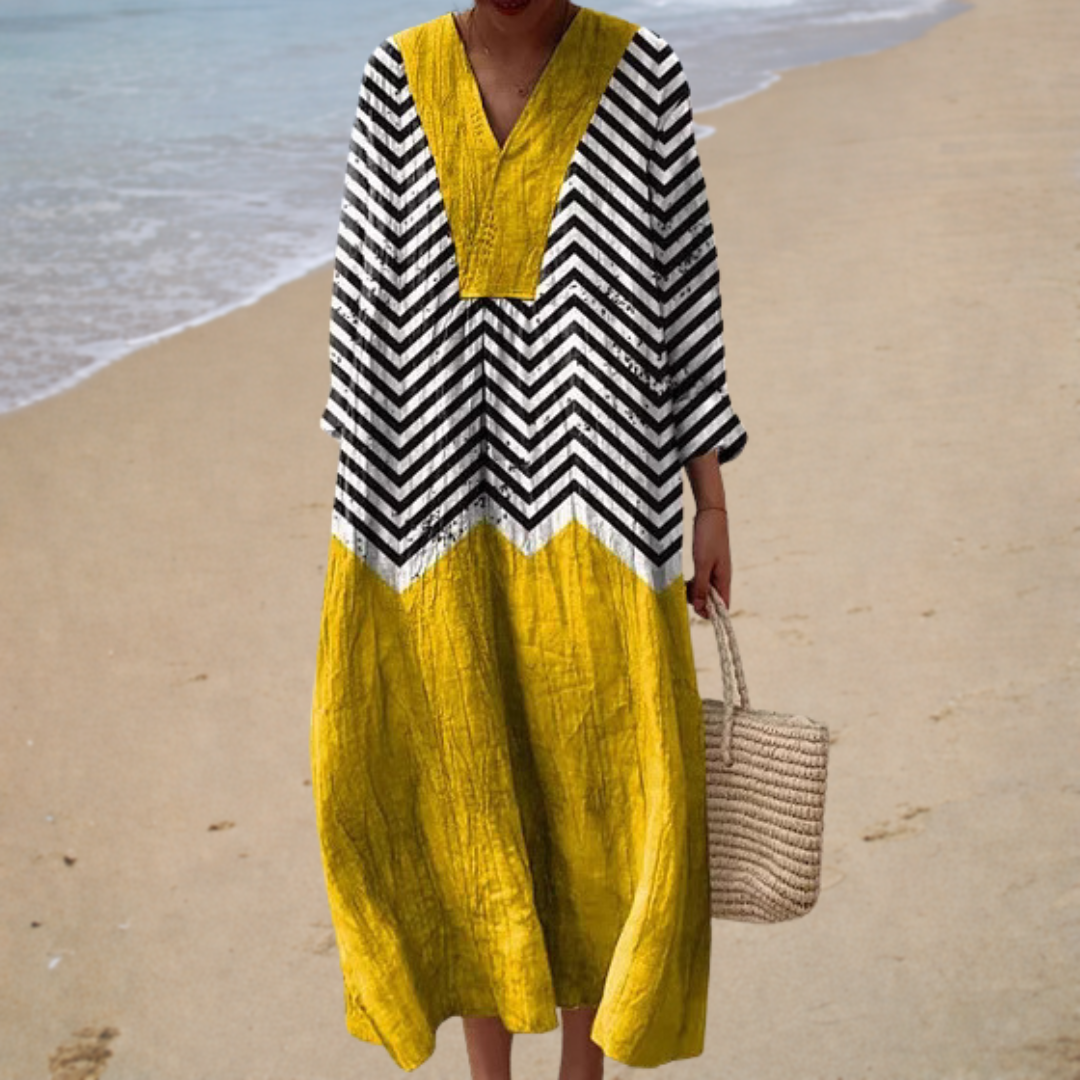 Mia - Flattering Printed Summer Dress