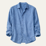 The Alderhill Men’s Breathable Linen Cotton Shirt with Turn Down Collar