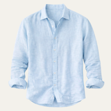 The Silverpark Ridge Men’s Cotton Linen Casual Lapel Shirt
