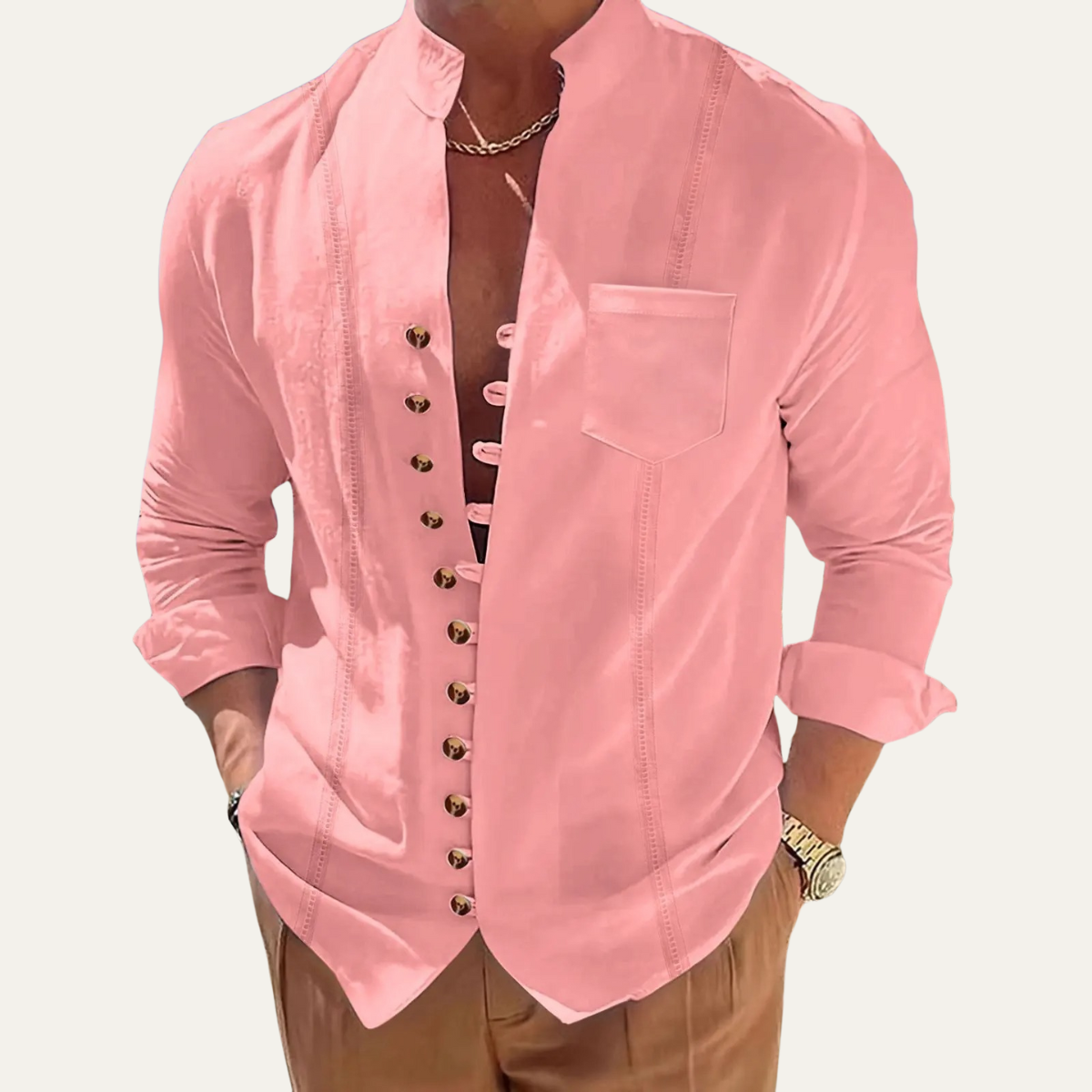 The Riverview Men’s Retro Multi Button Casual Summer Shirt