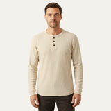 The Glenhurst Park Men’s Slim Fit Thermal Cotton Waffle Knit Henley Shirt